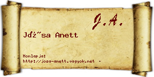 Jósa Anett névjegykártya